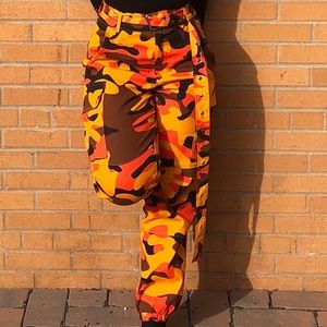 Orange/ Yellow/ Black Cargo Pants